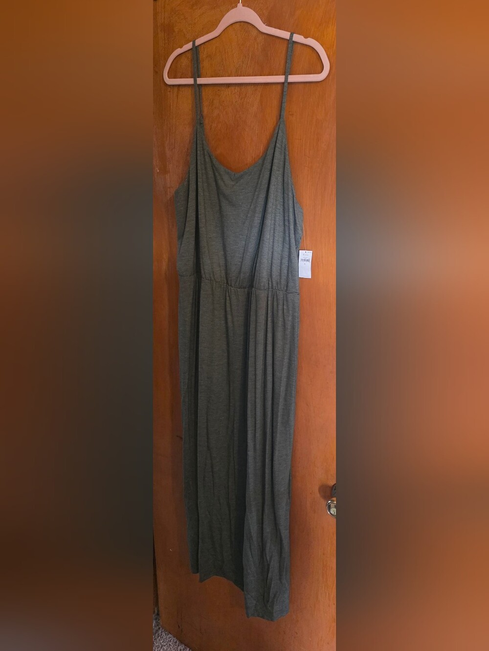 NEW Old Navy Olive Green Maxi Dress with Spaghetti Straps Size XL